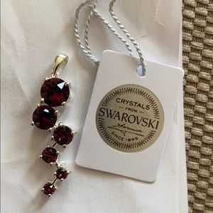 Swarovski amethyst pendant in platinum over sterli